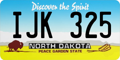 ND license plate IJK325
