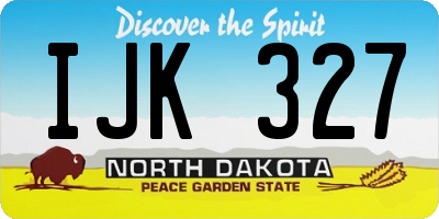 ND license plate IJK327