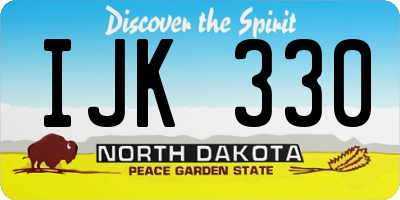 ND license plate IJK330