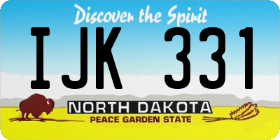 ND license plate IJK331