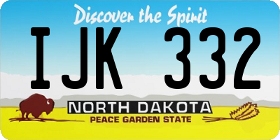 ND license plate IJK332