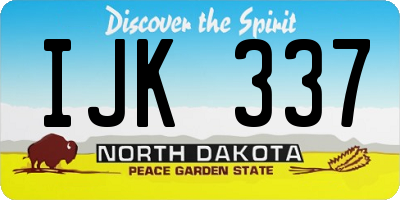 ND license plate IJK337