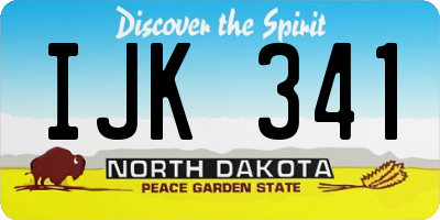 ND license plate IJK341