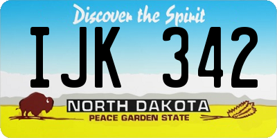 ND license plate IJK342