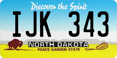 ND license plate IJK343