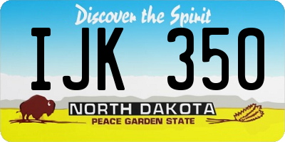 ND license plate IJK350