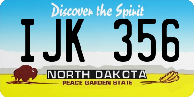 ND license plate IJK356