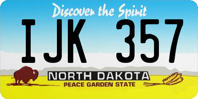 ND license plate IJK357