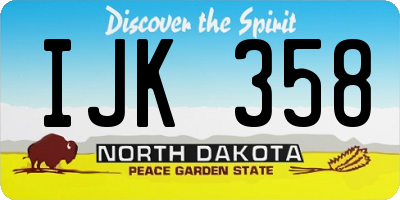 ND license plate IJK358