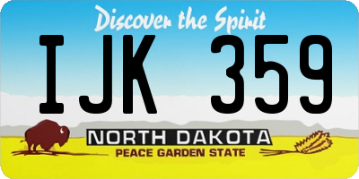 ND license plate IJK359
