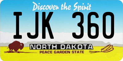 ND license plate IJK360