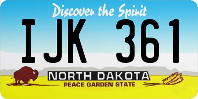 ND license plate IJK361