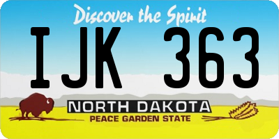 ND license plate IJK363