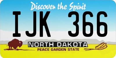 ND license plate IJK366