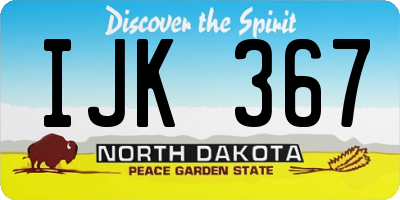 ND license plate IJK367