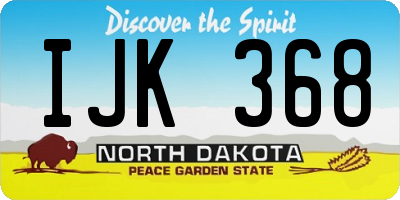 ND license plate IJK368