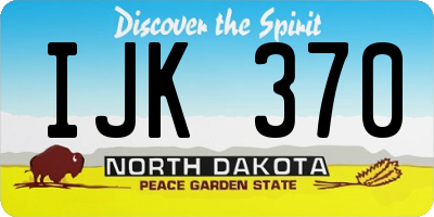 ND license plate IJK370