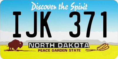 ND license plate IJK371