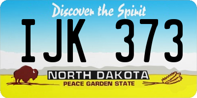 ND license plate IJK373