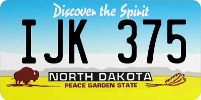 ND license plate IJK375