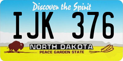 ND license plate IJK376