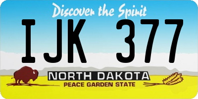 ND license plate IJK377