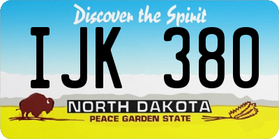ND license plate IJK380