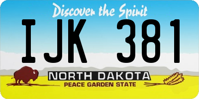 ND license plate IJK381
