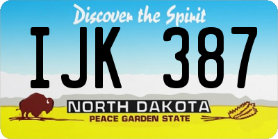 ND license plate IJK387