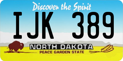ND license plate IJK389