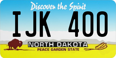 ND license plate IJK400