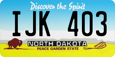 ND license plate IJK403