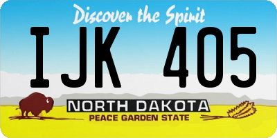 ND license plate IJK405