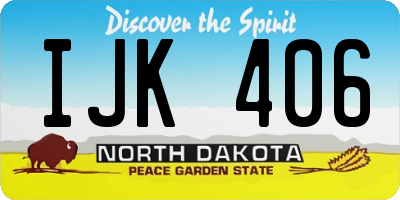 ND license plate IJK406