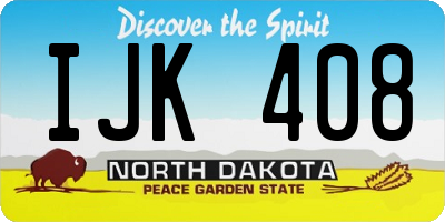 ND license plate IJK408