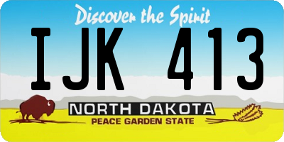ND license plate IJK413