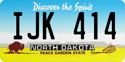 ND license plate IJK414
