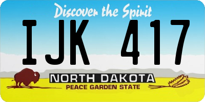 ND license plate IJK417