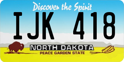 ND license plate IJK418