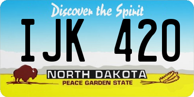 ND license plate IJK420