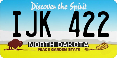 ND license plate IJK422
