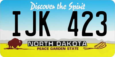 ND license plate IJK423