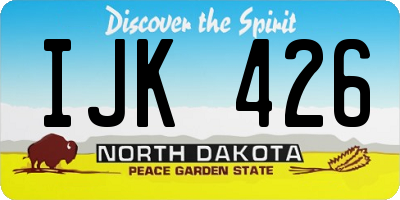 ND license plate IJK426