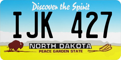 ND license plate IJK427