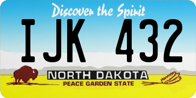 ND license plate IJK432