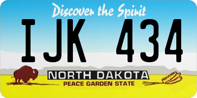 ND license plate IJK434