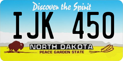 ND license plate IJK450