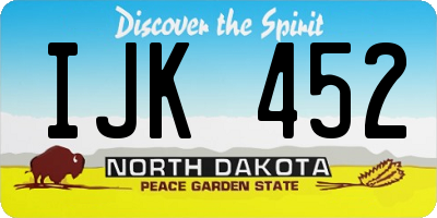 ND license plate IJK452