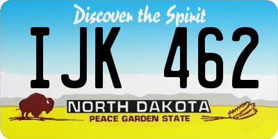 ND license plate IJK462