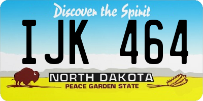 ND license plate IJK464